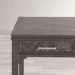 Gramercy Mid-Century Modern Chevron Three Drawer USB Charging Desk