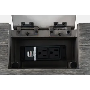 Gramercy Mid-Century Modern Chevron Three Drawer USB Charging Desk