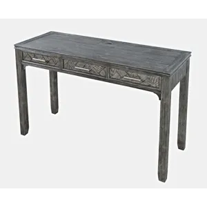 Gramercy Mid-Century Modern Chevron Three Drawer USB Charging Desk