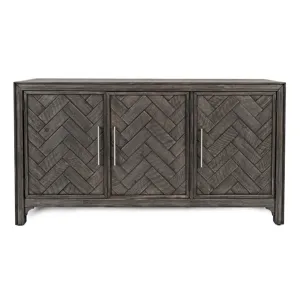 Gramercy Mid-Century Modern Chevron Three Door 60\" Accent Cabinet