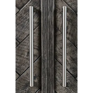 Gramercy Mid-Century Modern Chevron Four Door 79\" Accent Cabinet