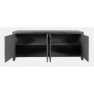 Gramercy Mid-Century Modern Chevron Four Door 79\" Accent Cabinet