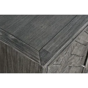 Gramercy Mid-Century Modern Chevron Four Door 79\" Accent Cabinet