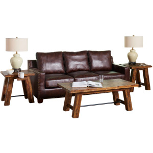 Cannon Valley Rustic Modern Three Piece Living Room Coffee And Matching End Tables Set