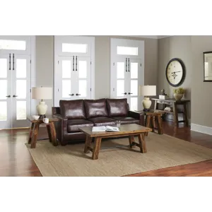 Cannon Valley Rustic Distressed Industrial Trestle 50\" Coffee Table