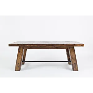 Cannon Valley Rustic Distressed Industrial Trestle 50\" Coffee Table