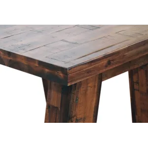 Cannon Valley Rustic Distressed Industrial Trestle End Table