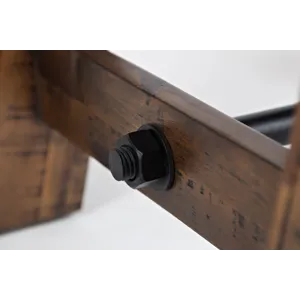 Cannon Valley Rustic Distressed Industrial Trestle End Table