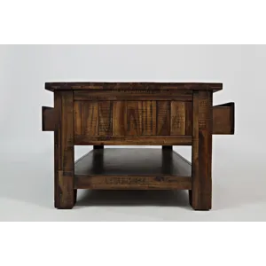 Cannon Valley Distressed Industrial Three Drawer 48\" Coffee Table