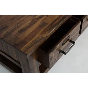 Cannon Valley Distressed Industrial Three Drawer 48\" Coffee Table