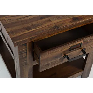 Cannon Valley Distressed Industrial End Table
