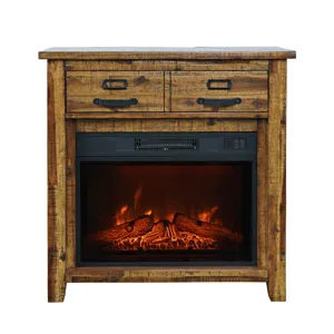 Cannon Valley Industrial Modern 32\" Electric Fireplace Console TV Stand