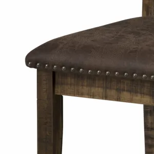 Cannon Valley Distressed Industrial Upholstered Back Dining Chair With Nailhead Trim(Set Of 2)