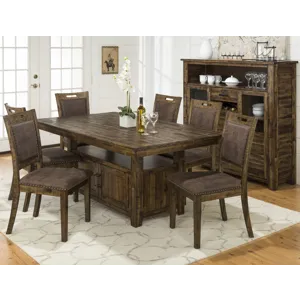 Cannon Valley Distressed Industrial Upholstered Back Dining Chair With Nailhead Trim(Set Of 2)