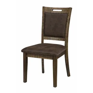 Cannon Valley Distressed Industrial Upholstered Back Dining Chair With Nailhead Trim(Set Of 2)