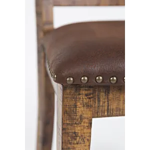 Cannon Valley Distressed Industrial Distressed Wood Dining Chair With Upholstered Seat(Set Of 2)