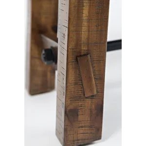 Cannon Valley Distressed Industrial 56\" Distressed Wood Bench With Upholstered Seat