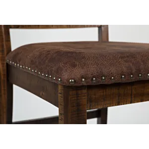 Cannon Valley Rustic Industrial Brown 72\" Table And 6 Upholstered Counter Stools