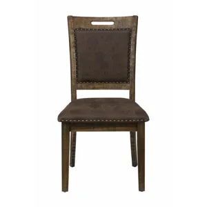 Cannon Valley Rustic Industrial Brown 72\" Table And 6 Upholstered Dining Chairs