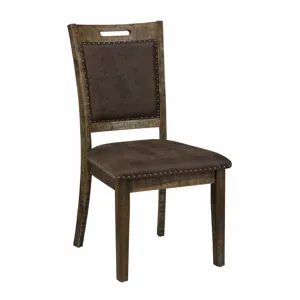 Cannon Valley Rustic Industrial Brown 72\" Table And 6 Upholstered Dining Chairs