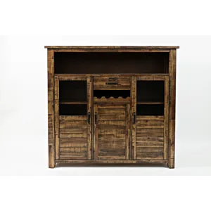 Cannon Valley Distressed Industrial Wine Cabinet
