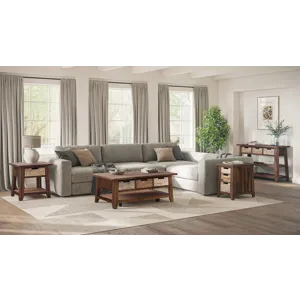 Painted Canyon Rustic Solid Acacia 50\" Coffee Table With Pull Through Drawers And Caster Wheels