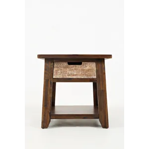 Painted Canyon Rustic Solid Acacia End Table