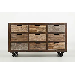 Painted Canyon Rustic Solid Wood 9 Drawer Accent Chest With Caster Wheels