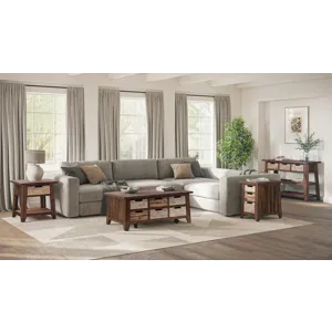 Painted Canyon Rustic Solid Acacia USB Charging End Table