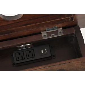 Painted Canyon Rustic Solid Acacia USB Charging End Table