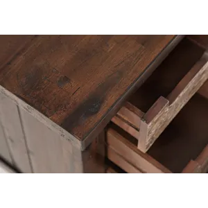 Painted Canyon Rustic Solid Acacia USB Charging End Table