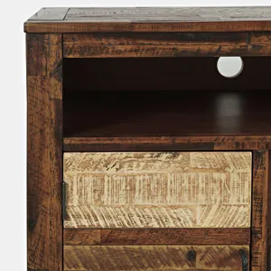 Painted Canyon Rustic 60\" Storage Console TV Stand With Electric Fireplace