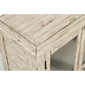 Rustic Shores 32\" Coastal Distressed Acacia Two-Door Accent Cabinet
