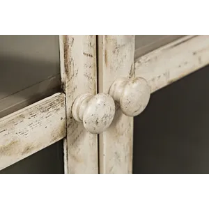 Rustic Shores 32\" Coastal Distressed Acacia Two-Door Accent Cabinet