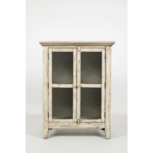 Rustic Shores 32\" Coastal Distressed Acacia Two-Door Accent Cabinet