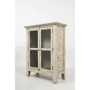Rustic Shores 32\" Coastal Distressed Acacia Two-Door Accent Cabinet
