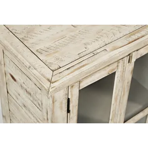 Rustic Shores 48\" Coastal Distressed Acacia Four-Door Accent Cabinet