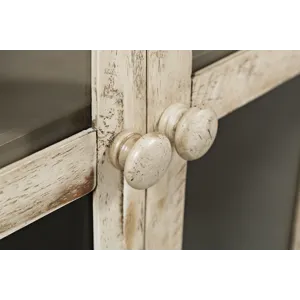 Rustic Shores 48\" Coastal Distressed Acacia Four-Door Accent Cabinet