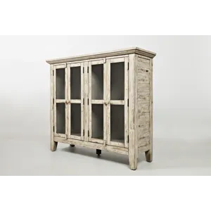Rustic Shores 48\" Coastal Distressed Acacia Four-Door Accent Cabinet