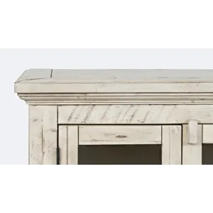 Rustic Shores 54\" Coastal Distressed Acacia Four-Door Credenza Cabinet