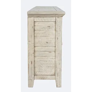 Rustic Shores 70\" Coastal Distressed Acacia Six-Door Sideboard Cabinet