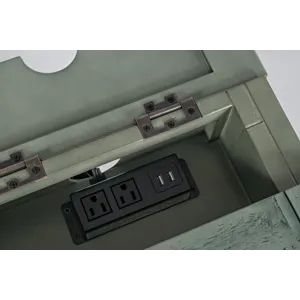 Rustic Shores Distressed Acacia USB Charging Chairside End Table