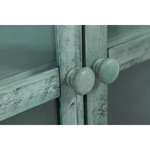 Rustic Shores 32\" Coastal Distressed Acacia Two-Door Accent Cabinet