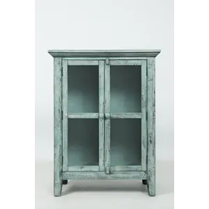 Rustic Shores 32\" Coastal Distressed Acacia Two-Door Accent Cabinet