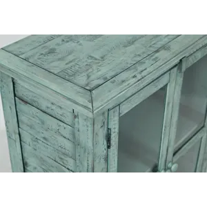 Rustic Shores 32\" Coastal Distressed Acacia Two-Door Accent Cabinet