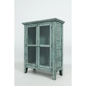 Rustic Shores 32\" Coastal Distressed Acacia Two-Door Accent Cabinet