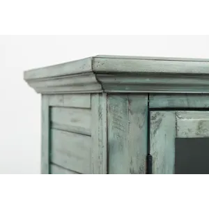 Rustic Shores 48\" Coastal Distressed Acacia Four-Door Accent Cabinet