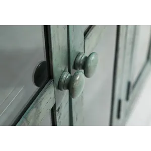 Rustic Shores 48\" Coastal Distressed Acacia Four-Door Accent Cabinet