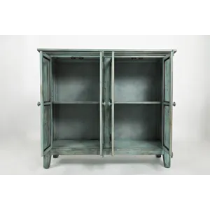 Rustic Shores 48\" Coastal Distressed Acacia Four-Door Accent Cabinet