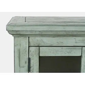 Rustic Shores 54\" Coastal Distressed Acacia Four-Door Credenza Cabinet